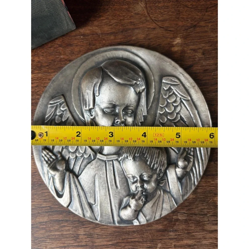 Vintage Pewter Relief Wall Plaques,‎ Set of 2, Made in Spain